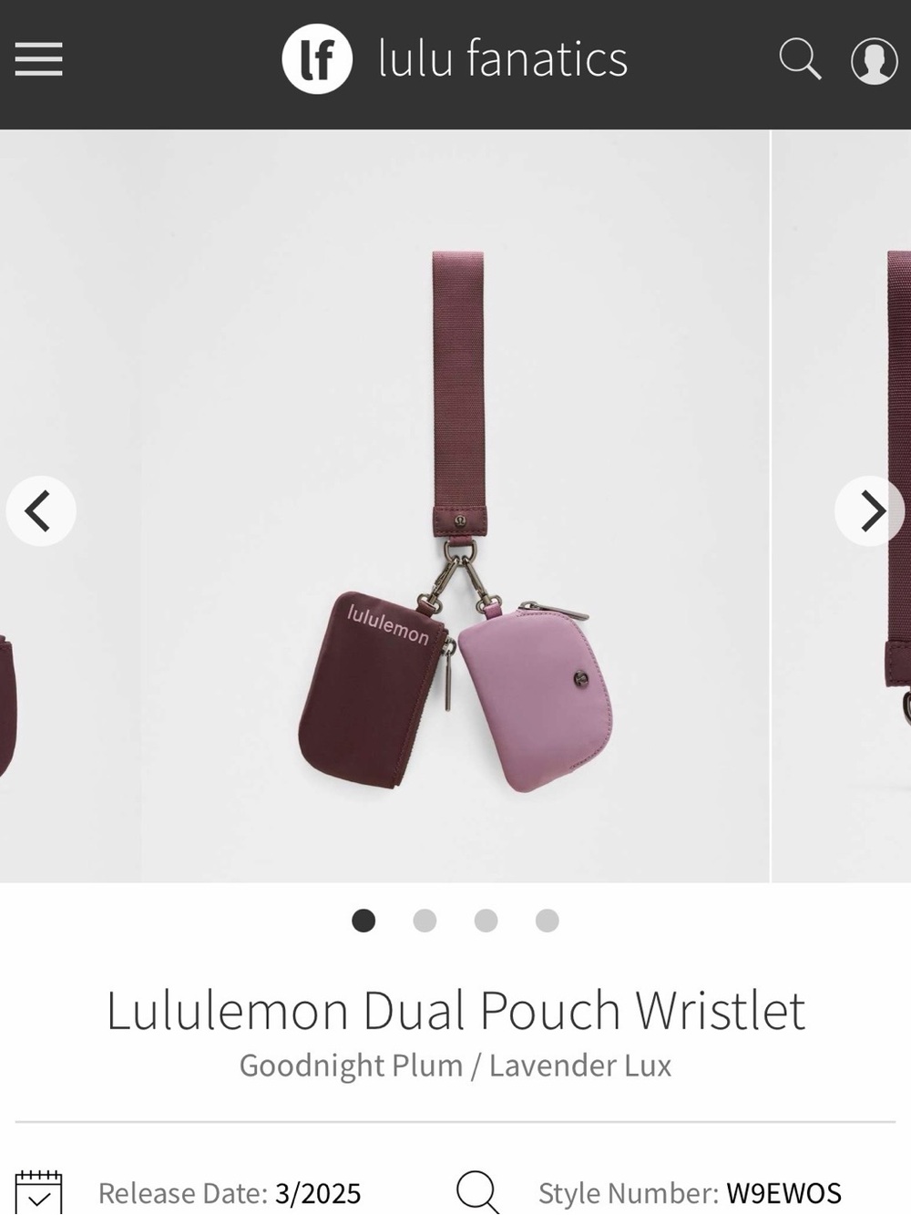 RARE NWOT💜 Lululemon Dual Pouch Wristlet *Goodnight Plum/Lavender Lux